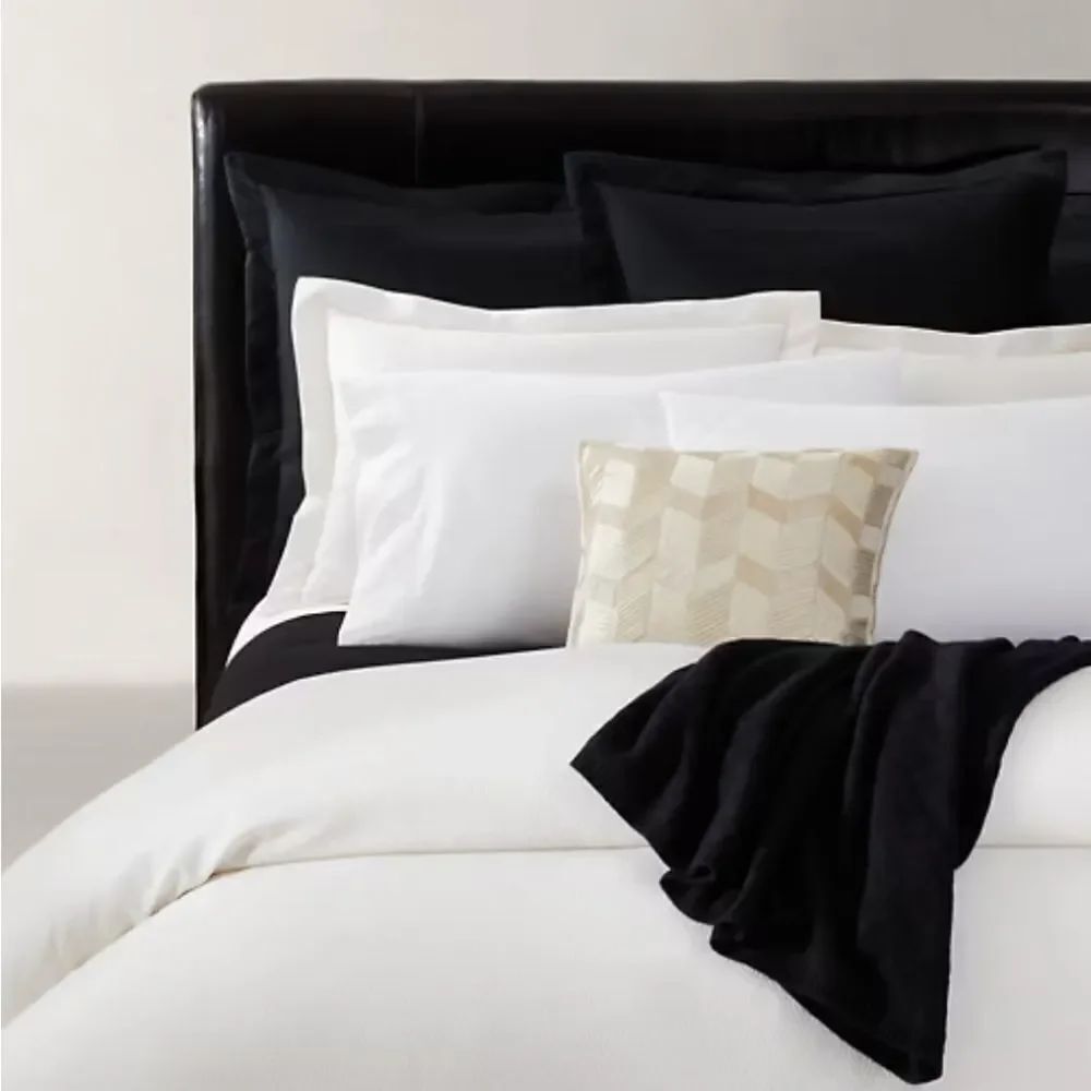 NWT Ralph Lauren Full / Queen Duvet Hayden Cream White Art Deco Cotton Sateen